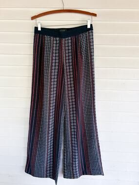 Sanctuary Navy Blue Patterned Palazzo Pants GUC XS